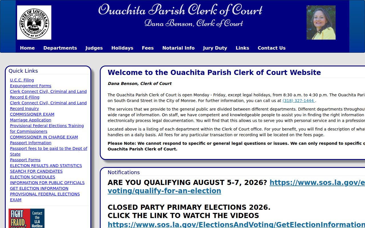 Monroe residents directory Ouachita Parish Clerk records