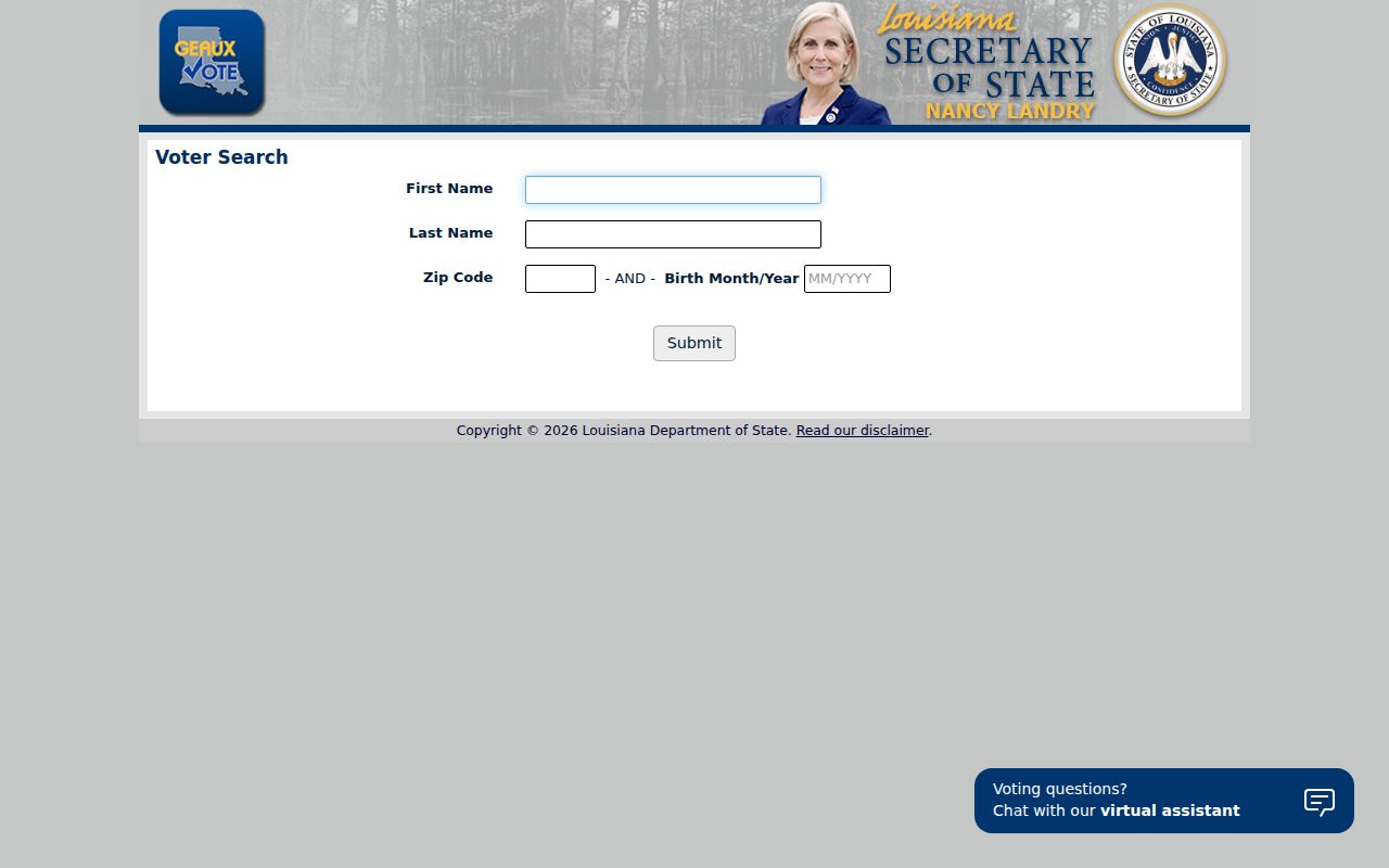 Monroe residents directory Louisiana voter name lookup