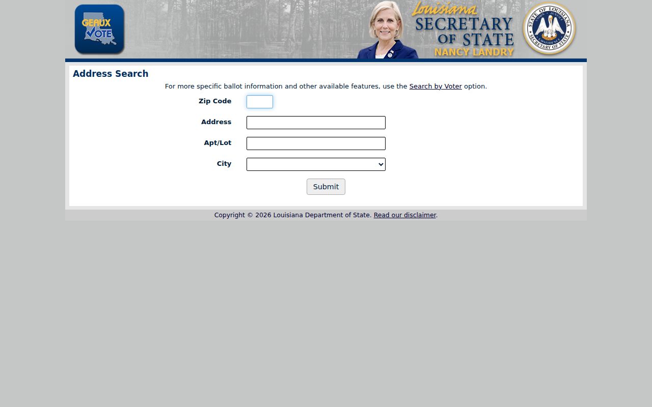 Monroe neighbors address search on Louisiana Voter Portal